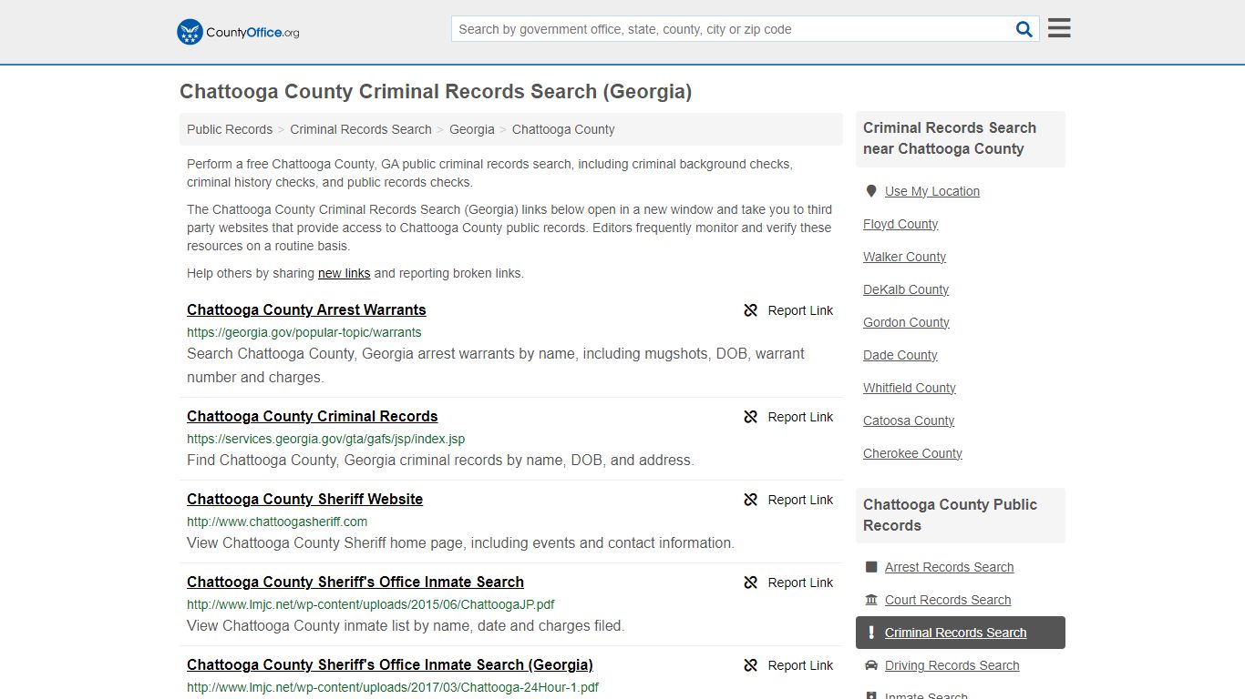 Chattooga County Criminal Records Search (Georgia)